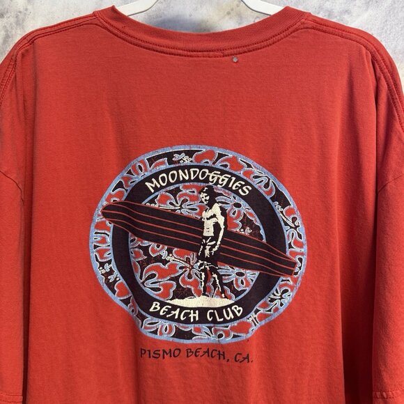 Vintage Moondoggies Beach Club Pismo T Shirt Mens 2XL 26x28.5 Y2K Surf - Picture 1 of 16